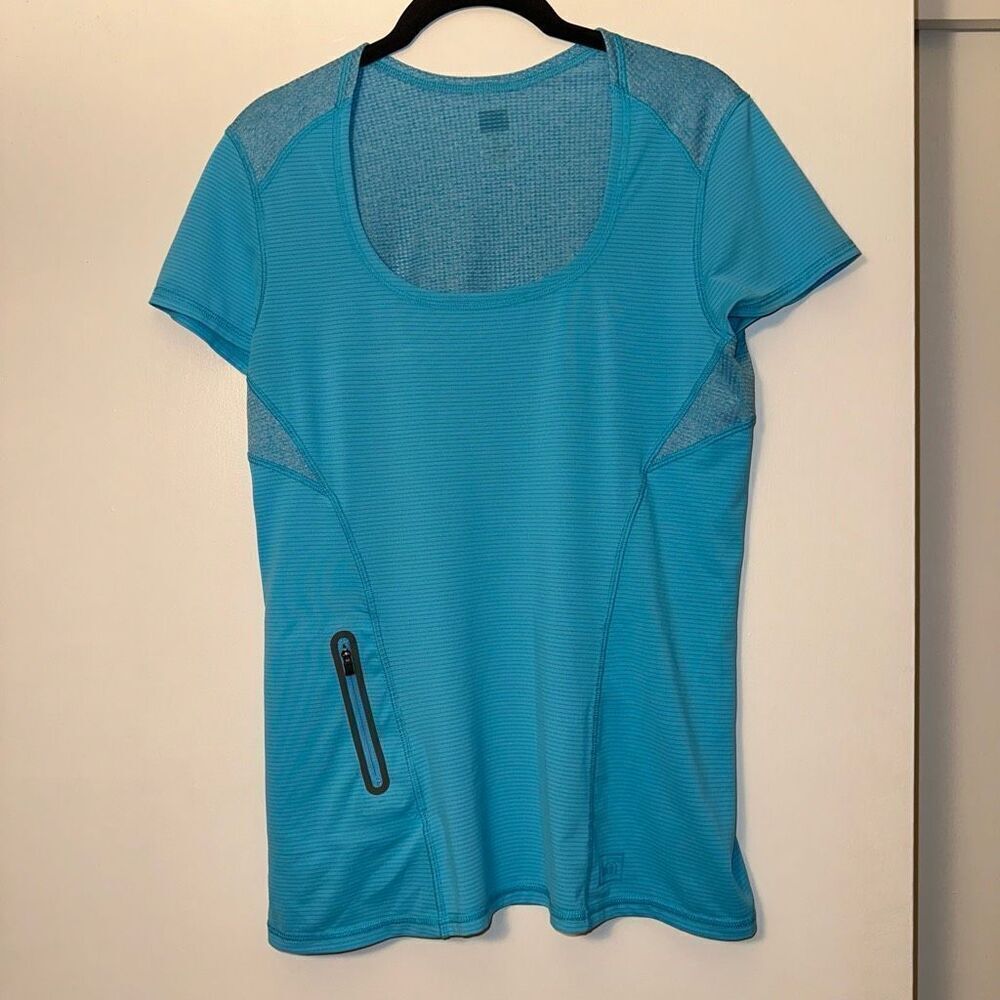 REI Women’s Short Sleeve Turquoise Blue Athletic Tee